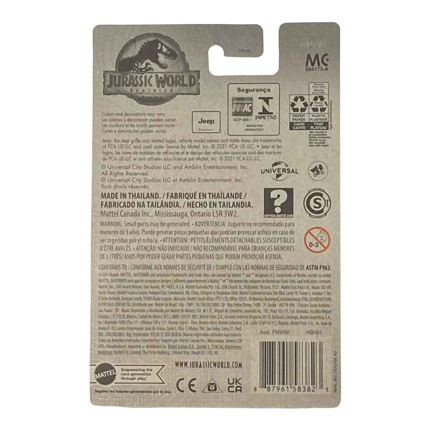 Matchbox '93 Jeep Wrangler #18 - Jurassic World Dominion Series