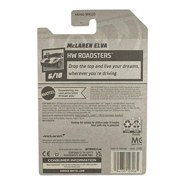 Hot Wheels McLaren Elva - Roadsters Series 6/10 Main Image