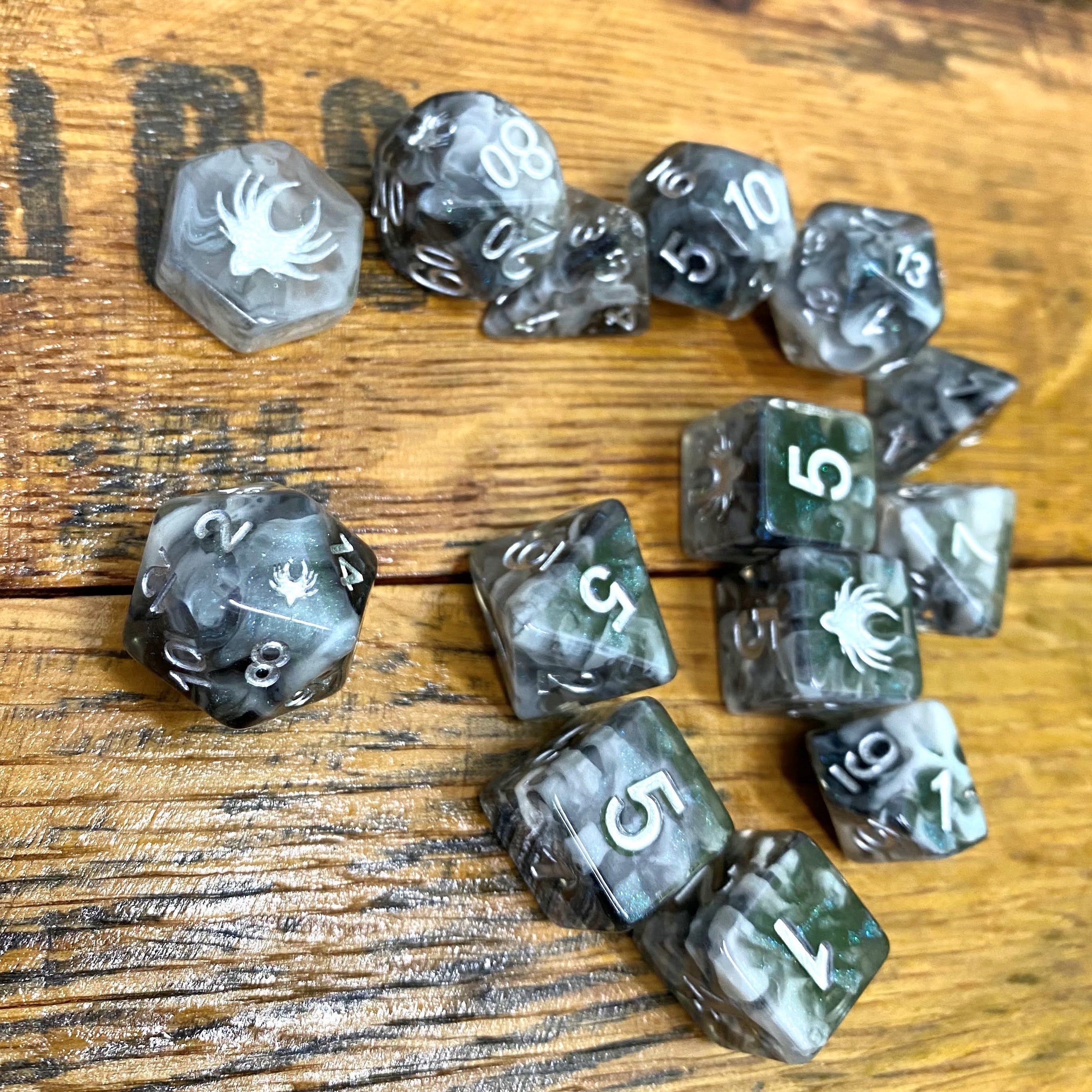 Misty Step - 14 Piece DnD Dice Set | Acrylic RPG Gaming Dice - Collectors World Toys