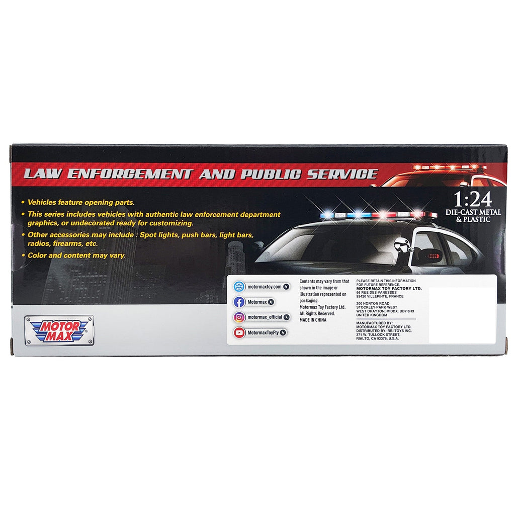 2019 Ford F-150 Lariat Crew Cab Pickup Truck Unmarked Plain Black and White "Custom Builder's Kit - Law Enforcement and Public Service" Series 1/27 Diecast Model Car by Motormax