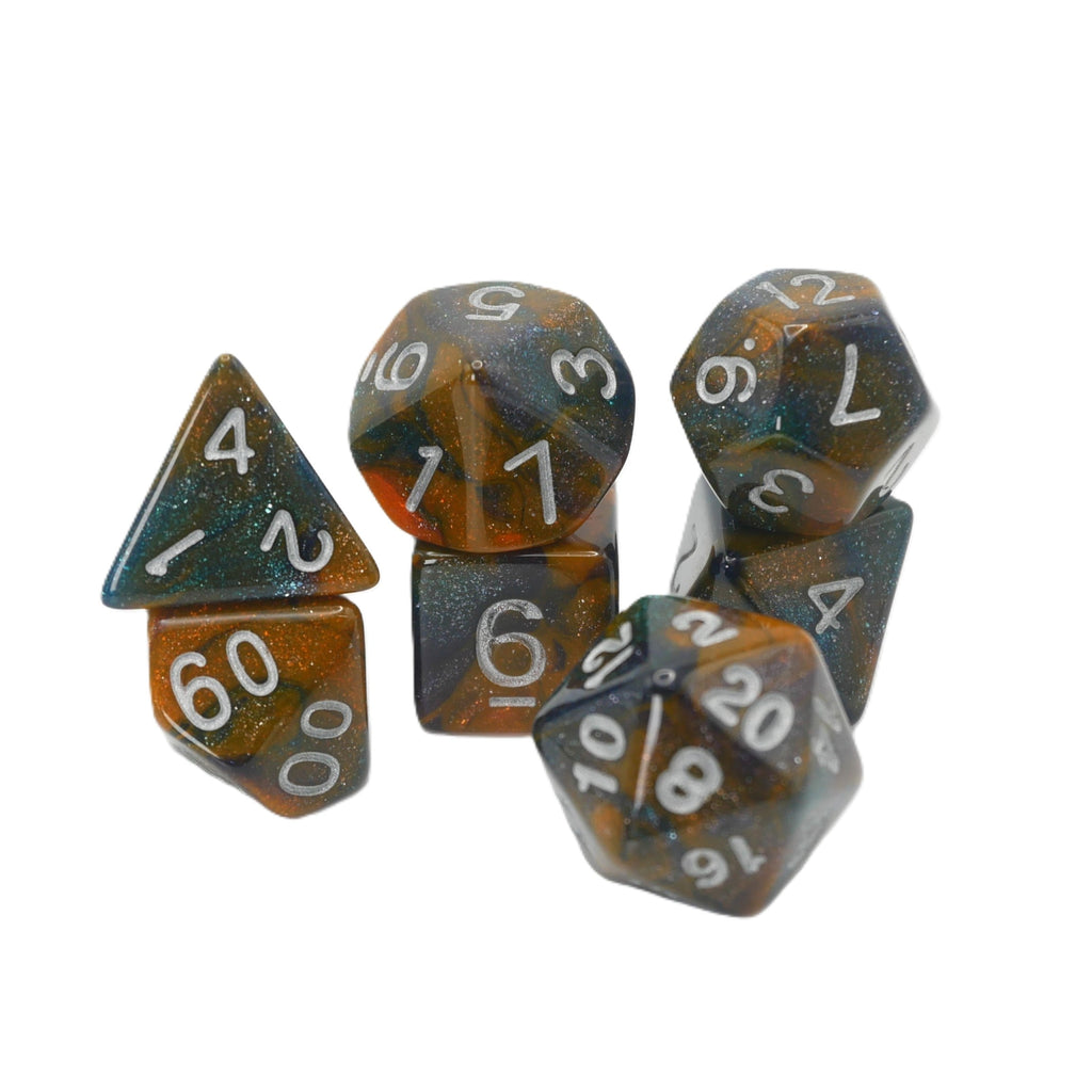 Mysterious Ink - 7 Piece DnD Dice Set | Acrylic RPG Gaming Dice - Collectors World Toys