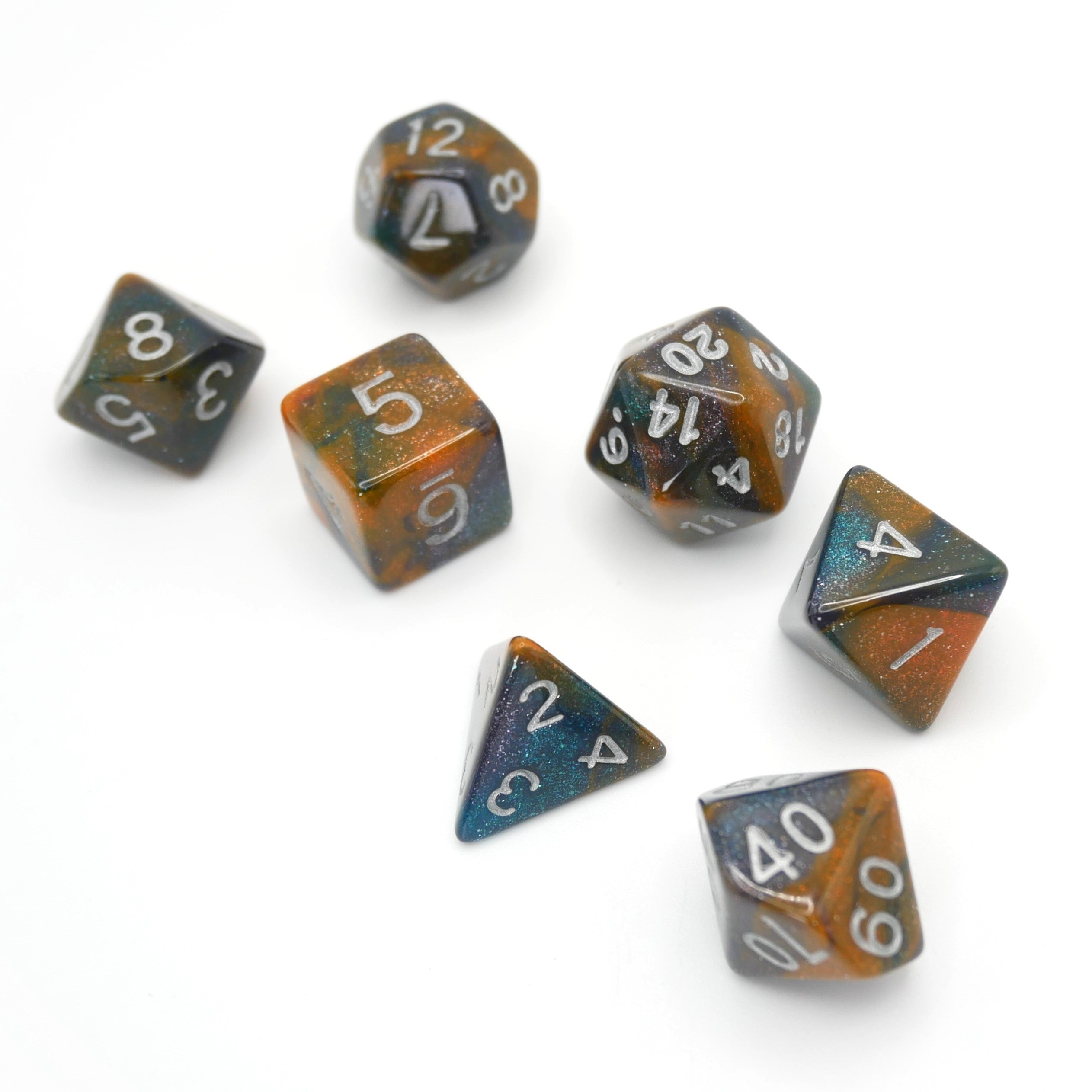 Mysterious Ink - 7 Piece DnD Dice Set | Acrylic RPG Gaming Dice - Collectors World Toys