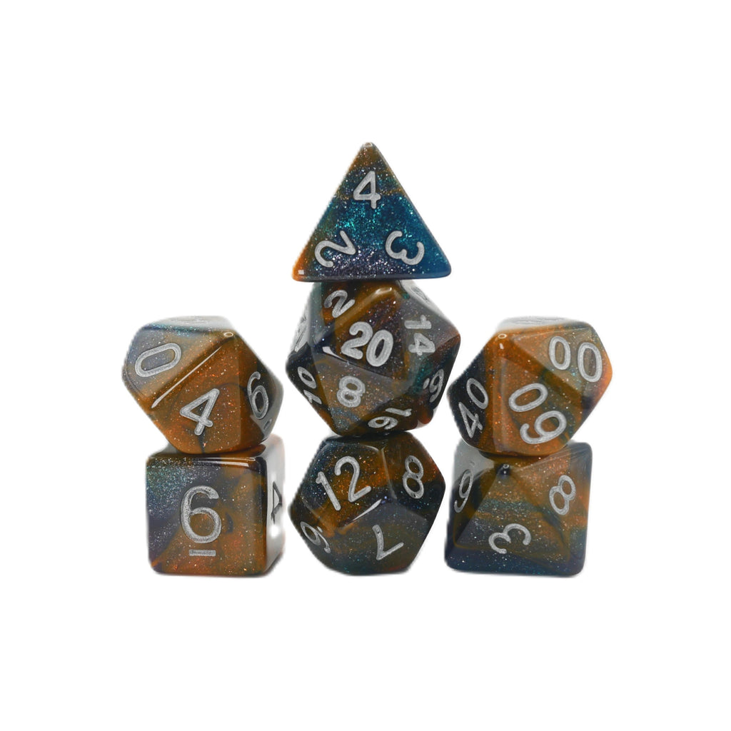 Mysterious Ink - 7 Piece DnD Dice Set | Acrylic RPG Gaming Dice - Collectors World Toys