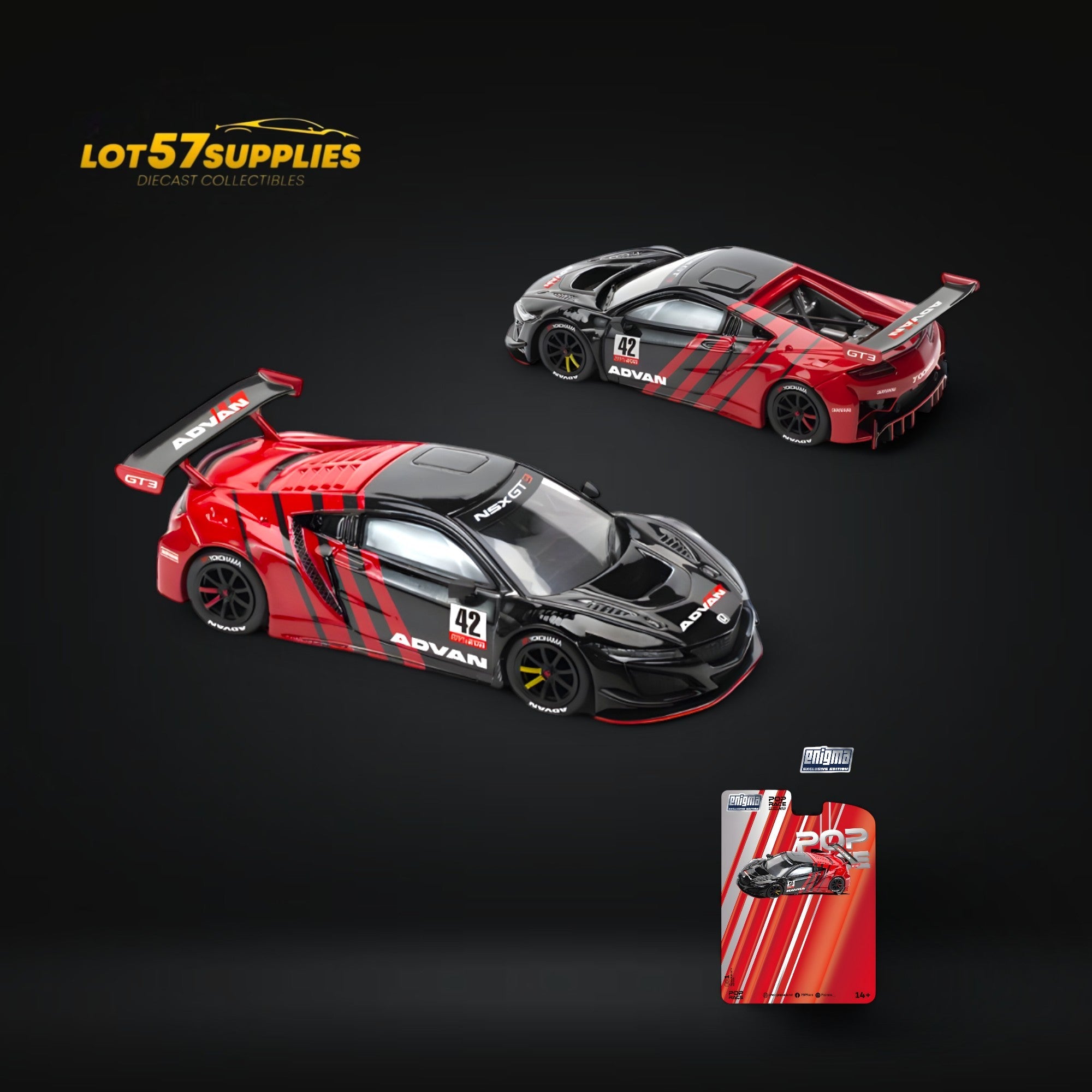 (Pre-Order) Honda NSX GT3 EVO22 - ADVAN 1:64 - Collectors World Toys