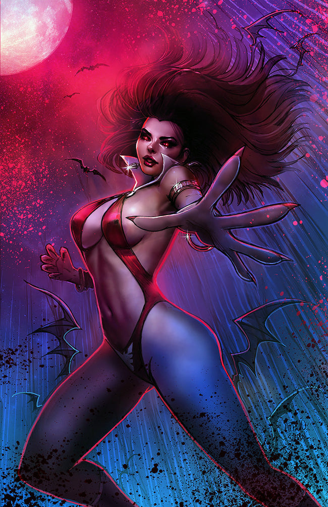 VAMPIRELLA DEAD FLOWERS #1 UNKNOWN COMICS ZHUO | SZERDY EXCLUSIVE NYCC BLOODY VIRGIN VAR (10/25/2023) - Collectors World Toys Hover Image