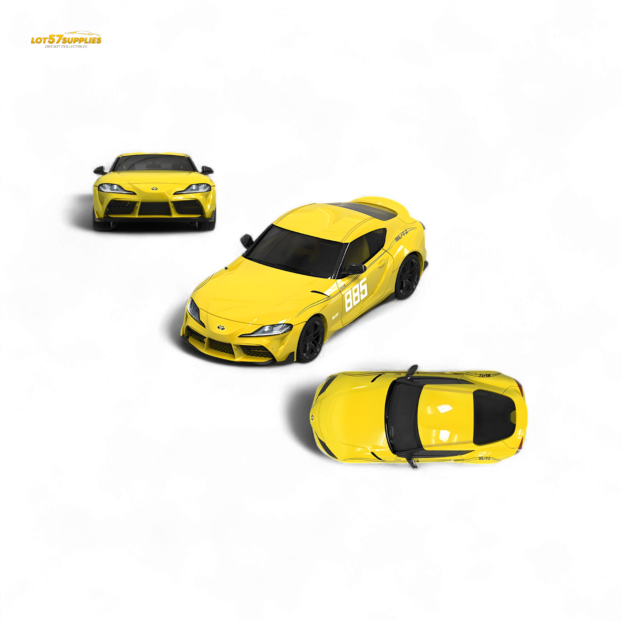 OM Model Toyota supra A90 Initial D MT GHOST in Yellow 1:64 Main image