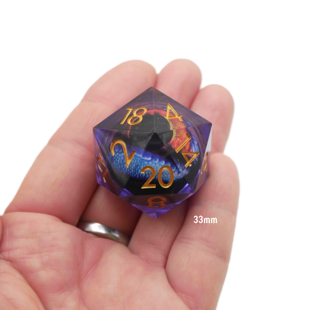 Owlbear's Eye - Giant D20 Moving Eye DnD Dice | Acrylic RPG Gaming Dice - Collectors World Toys