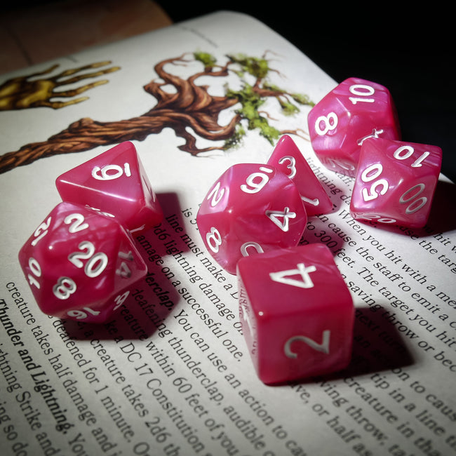 Rose Garden - 7 Piece DnD Dice Set | Acrylic RPG Gaming Dice - Collectors World Toys Hover Image