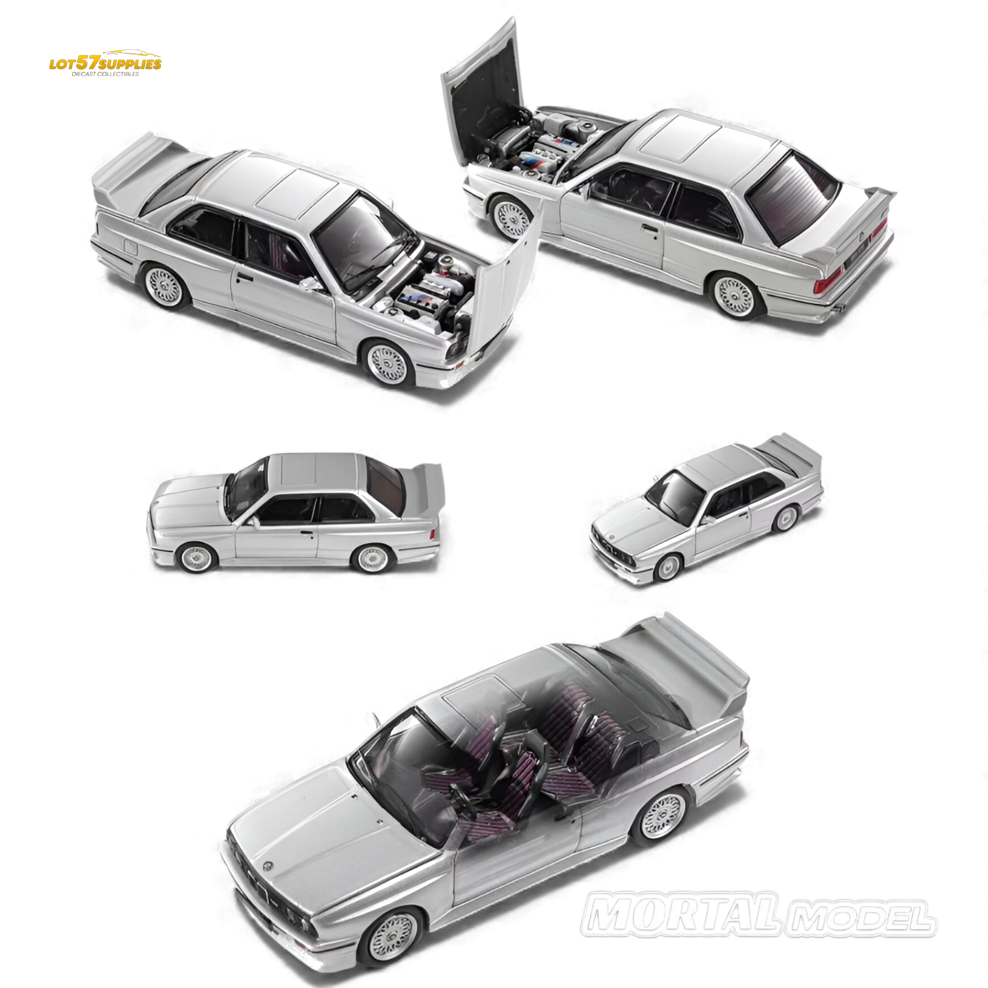 (Pre-Order) Mortal BMW E30 M3 Sedan - Silver Gray 1:64 Main image