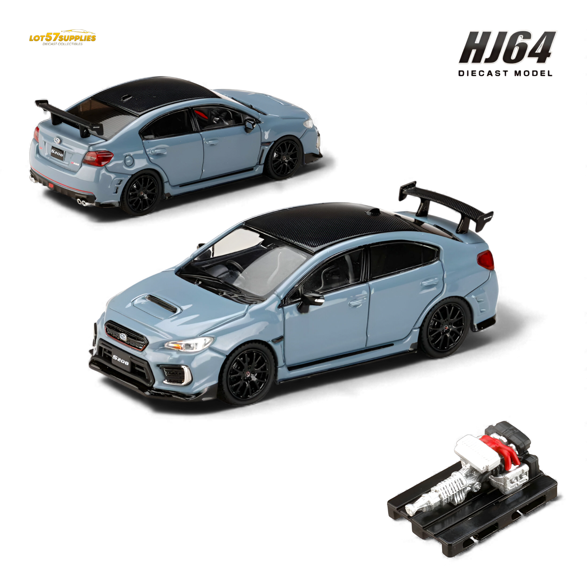 (Pre-Order) Hobby Japan Subaru S208 NBR Challenge Package - Cool Gray Khaki 1:64 Main image