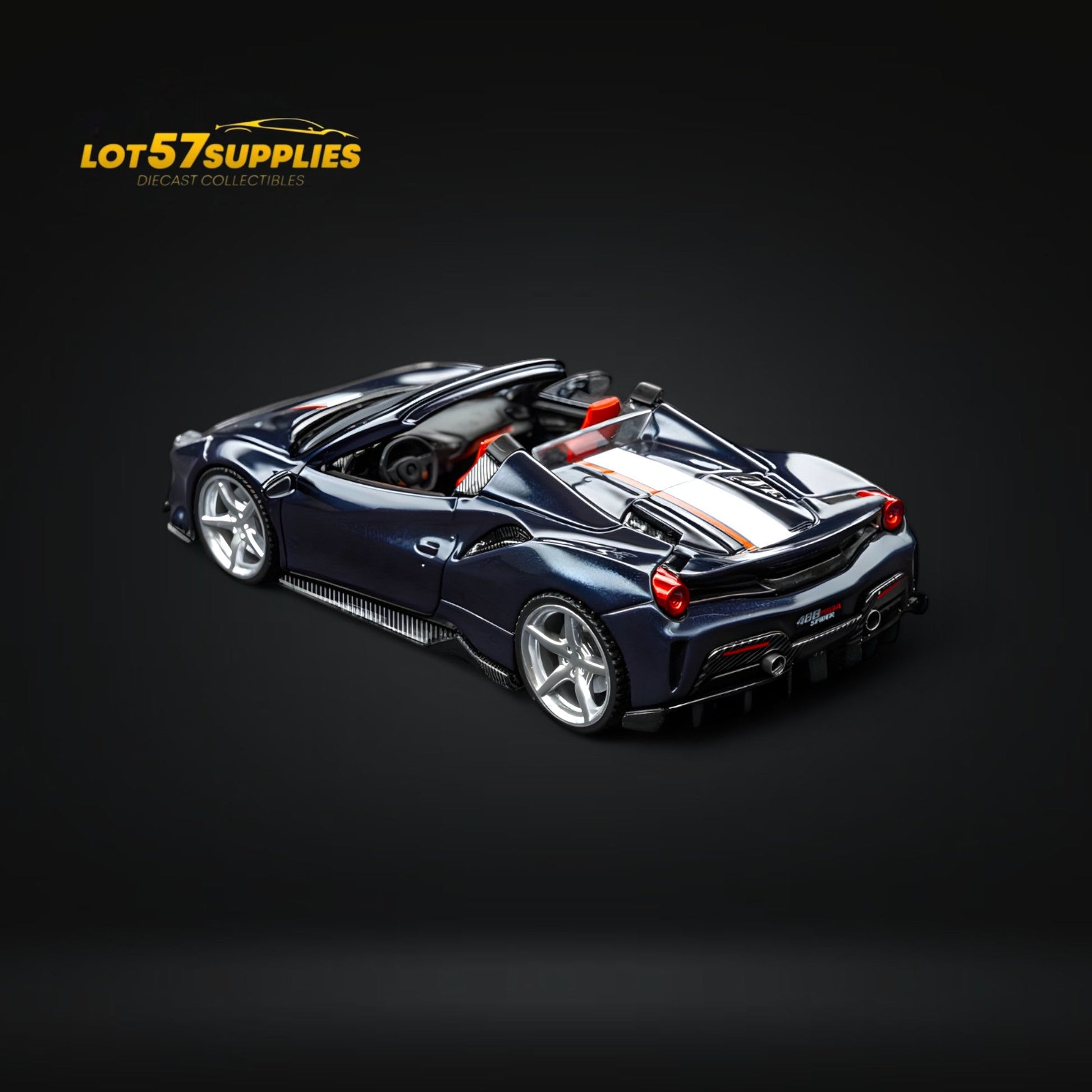 TPC Novitec 488 Roadster Metallic Blue - Silver Stripe 1:64
