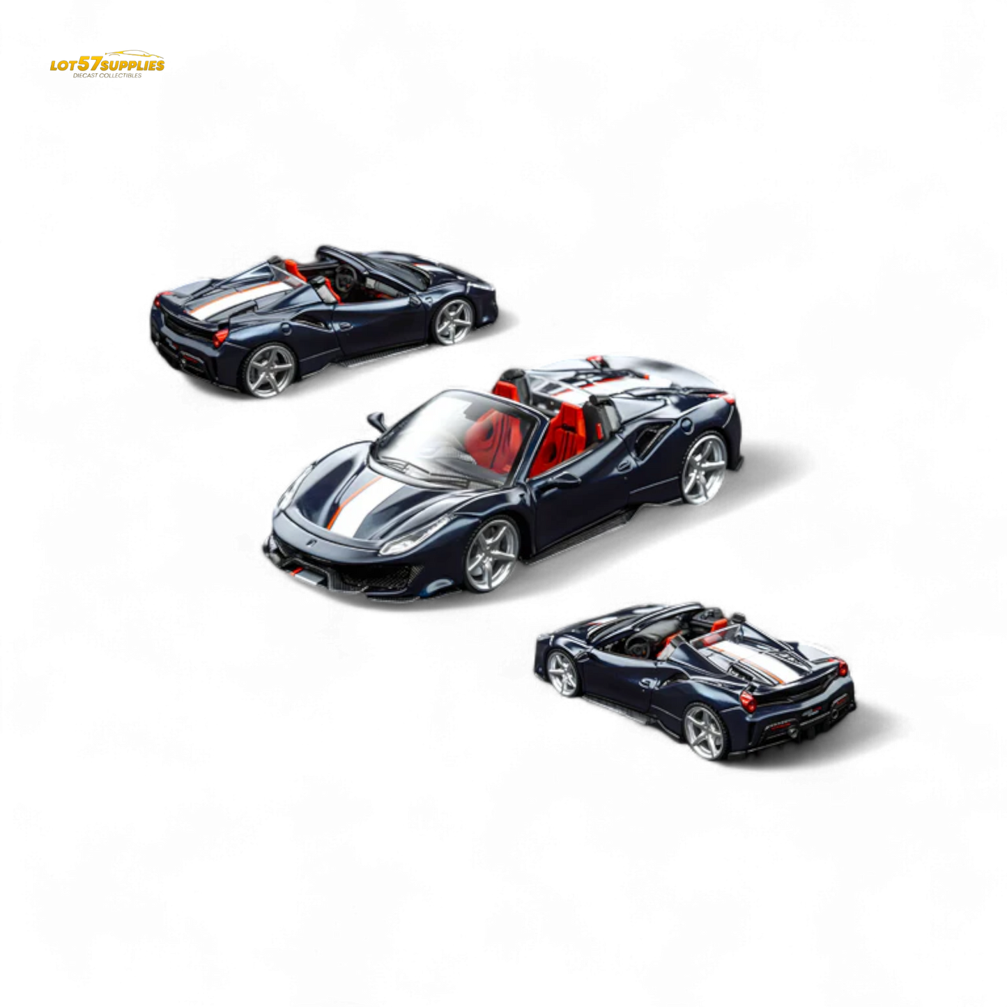 TPC Novitec 488 Roadster Metallic Blue - Silver Stripe 1:64