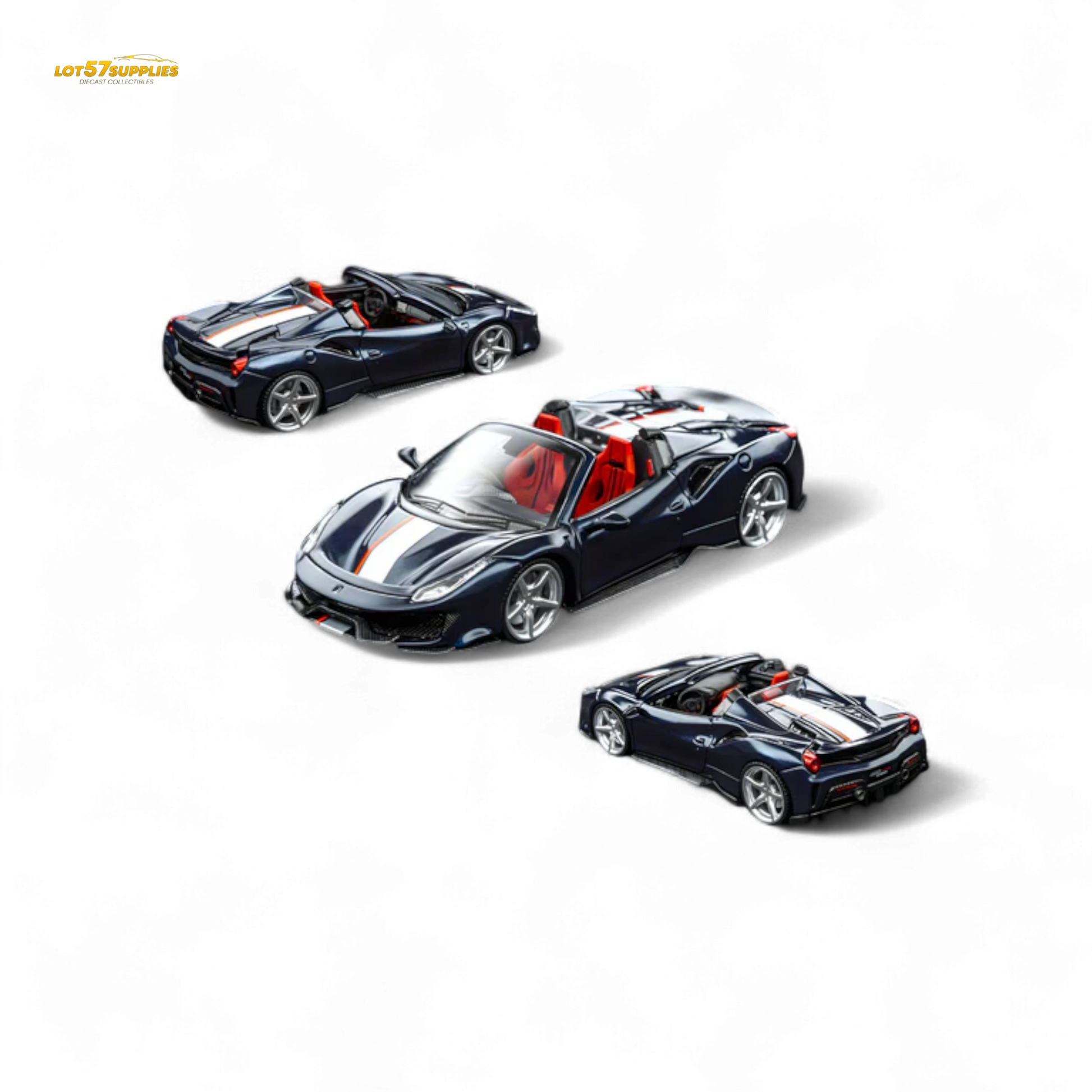 TPC Novitec 488 Roadster Metallic Blue - Silver Stripe 1:64