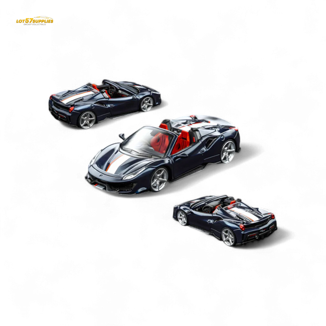 TPC Novitec 488 Roadster Metallic Blue - Silver Stripe 1:64 - Collectors World Toys Hover Image