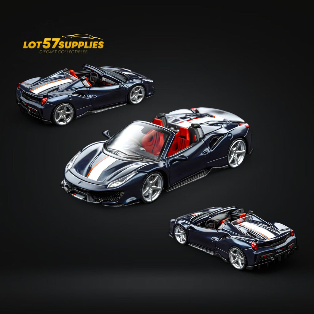 TPC Novitec 488 Roadster Metallic Blue - Silver Stripe 1:64 - Collectors World Toys