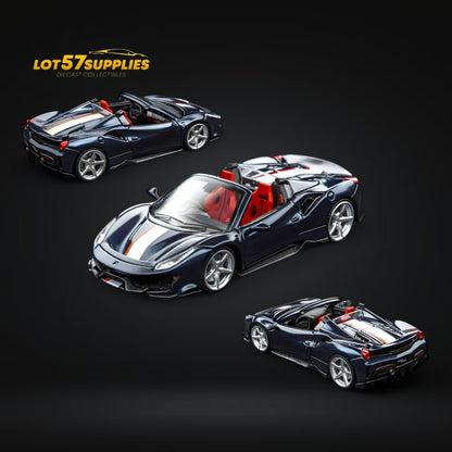 TPC Novitec 488 Roadster Metallic Blue - Silver Stripe 1:64