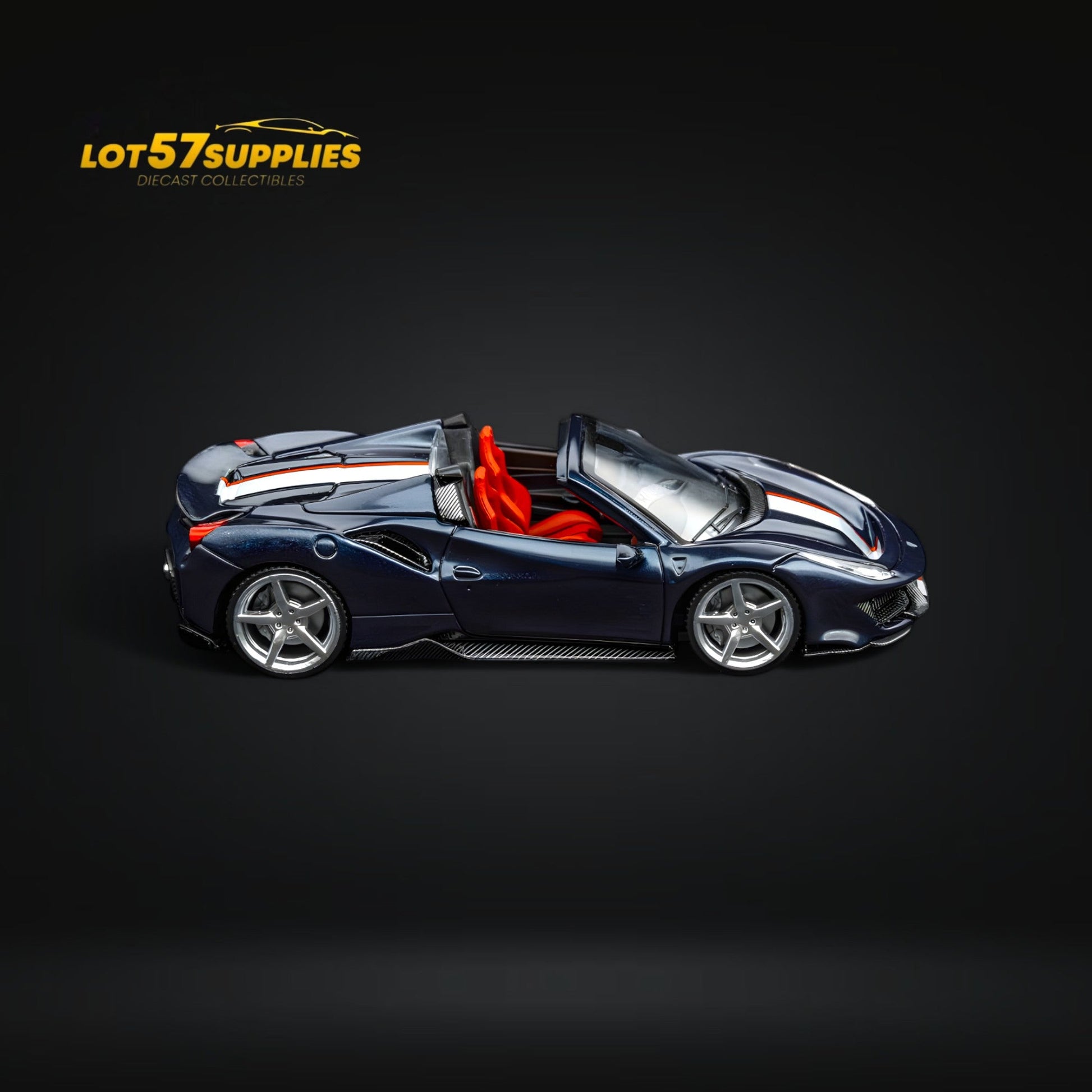 TPC Novitec 488 Roadster Metallic Blue - Silver Stripe 1:64