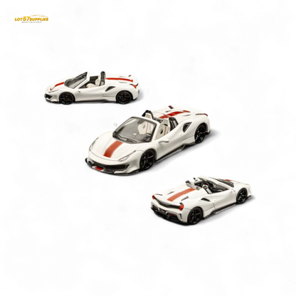 TPC Novitec 488 Roadster Pearl White - Red Stripe 1:64