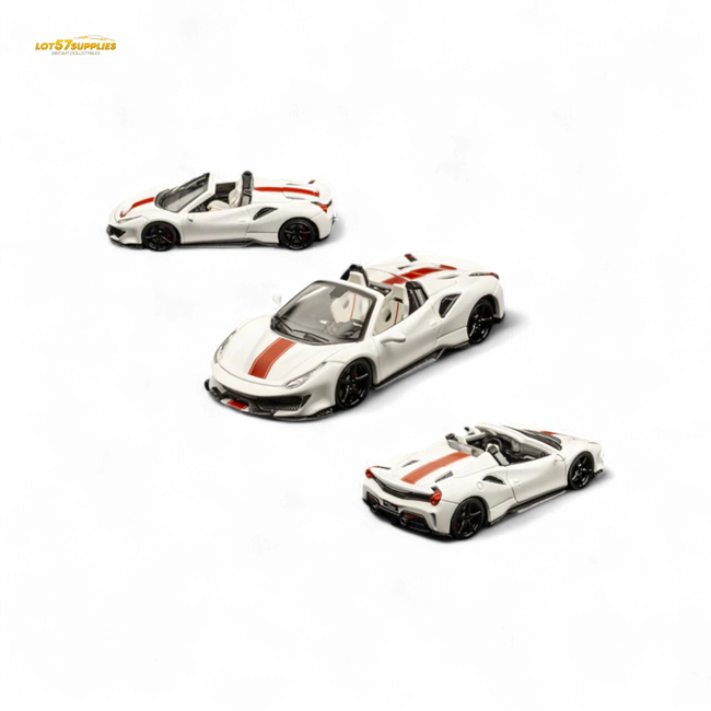 TPC Novitec 488 Roadster Pearl White - Red Stripe 1:64 - Collectors World Toys Hover Image