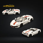 TPC Novitec 488 Roadster Pearl White - Red Stripe 1:64 - Collectors World Toys