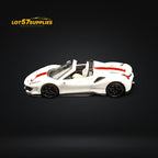 TPC Novitec 488 Roadster Pearl White - Red Stripe 1:64 - Collectors World Toys