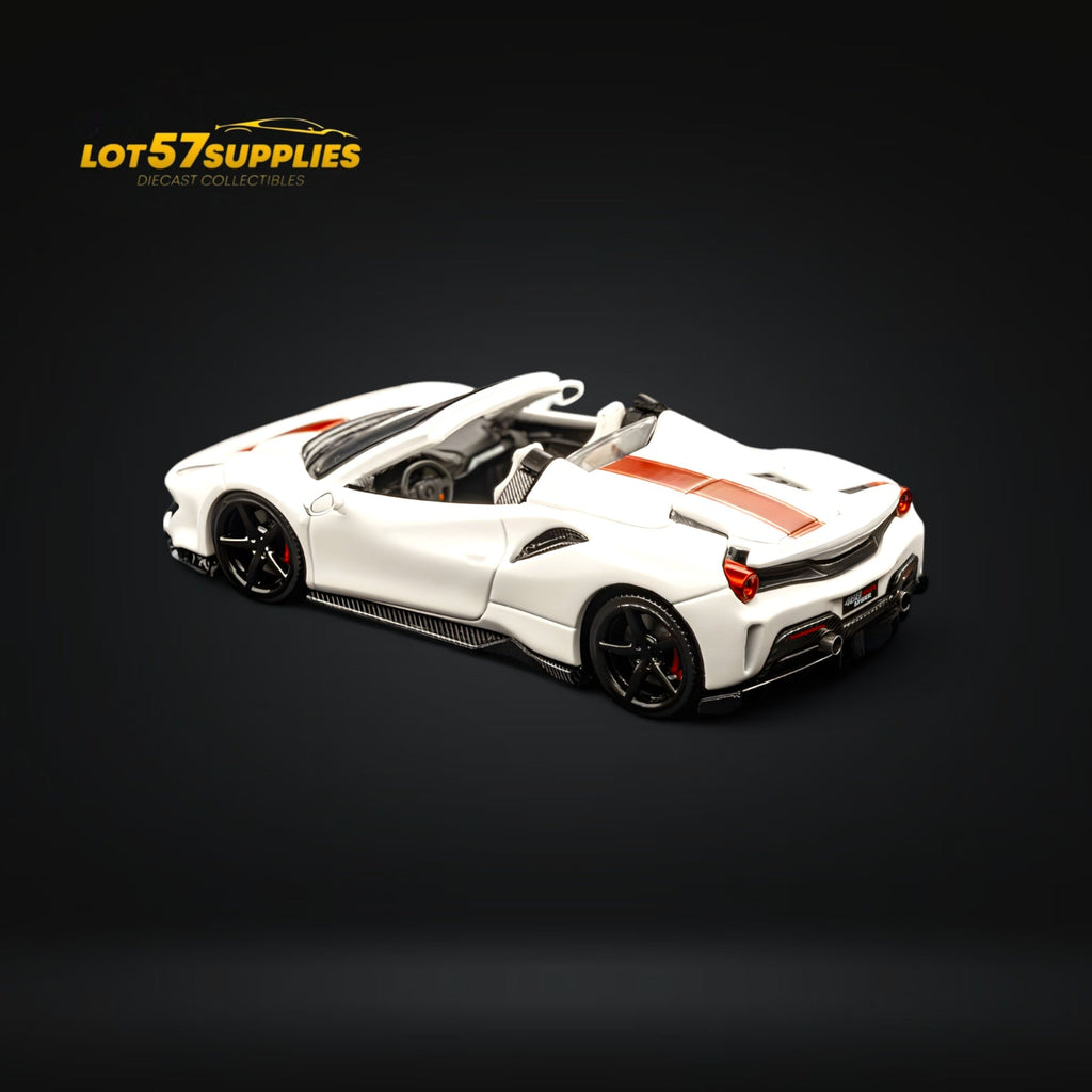 TPC Novitec 488 Roadster Pearl White - Red Stripe 1:64 - Collectors World Toys