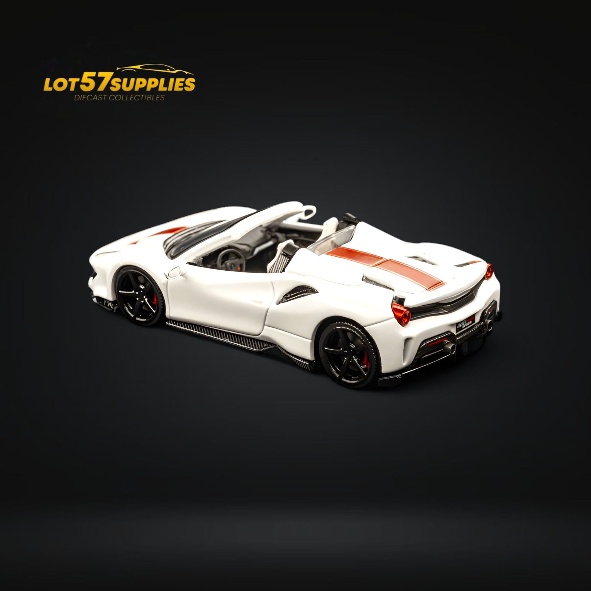 TPC Novitec 488 Roadster Pearl White - Red Stripe 1:64