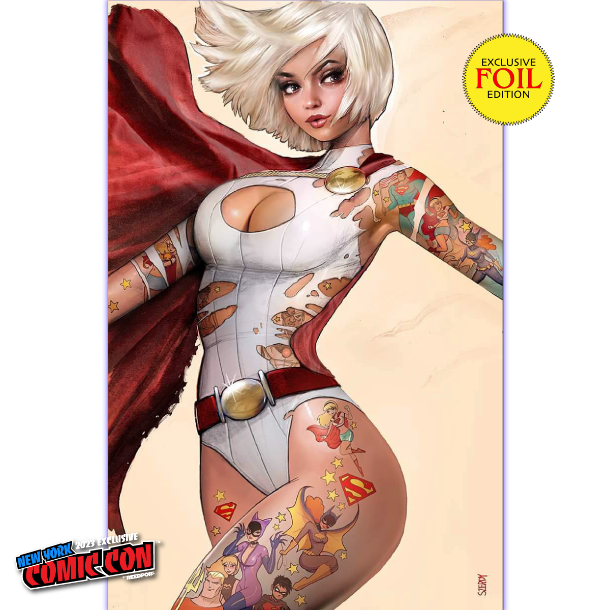 [Signed by Nathan Szerdy] POWER GIRL #1 NATHAN SZERDY (616) EXCLUSIVE FOIL NYCC VIRGIN VAR [IN STOCK] - Collectors World Toys