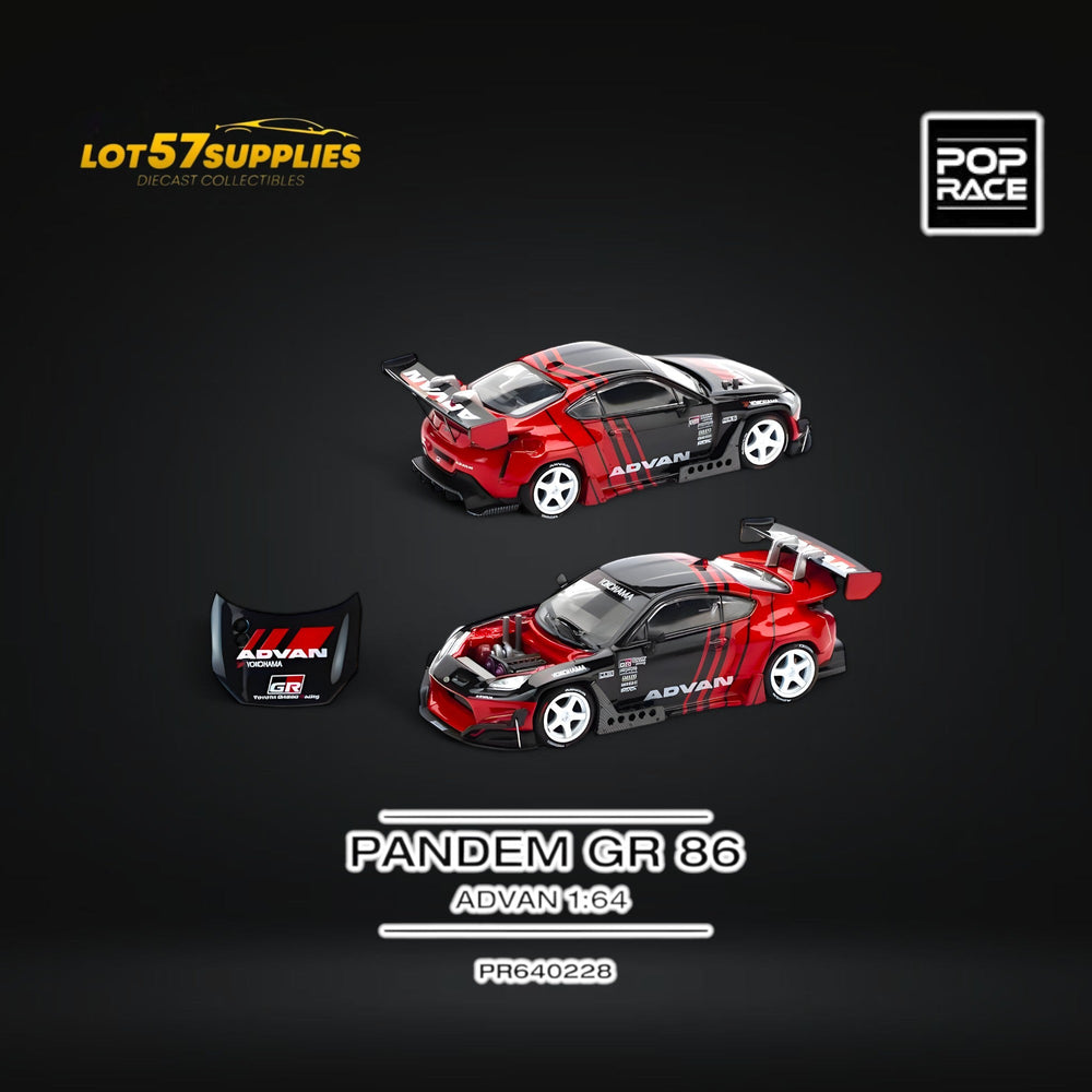 (Pre-Order) PopRace PANDEM GR86 - ADVAN 1:64 - Collectors World Toys