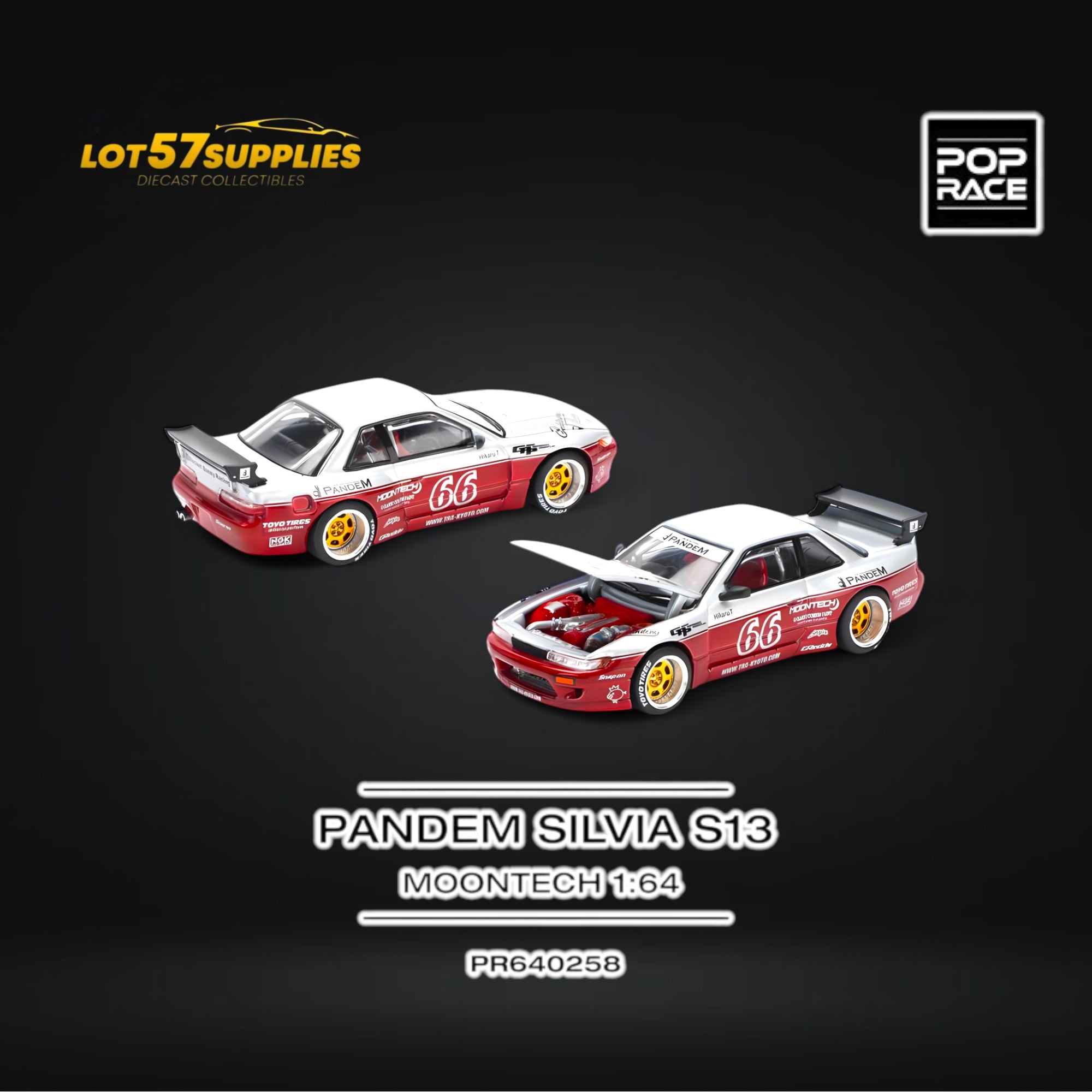 (Pre-Order) PopRace PANDEM SILVIA S13 - MOONTECH RED Main image