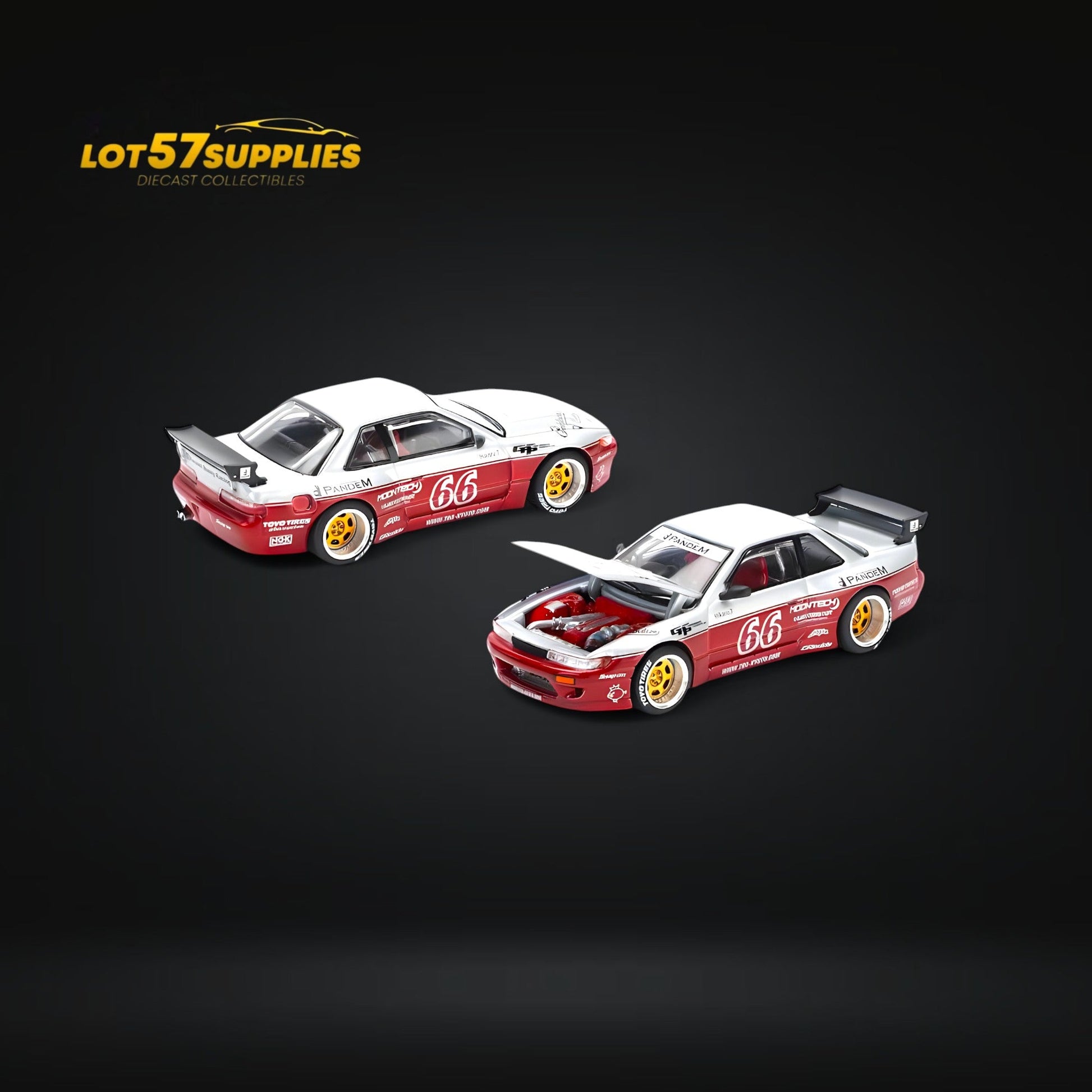 (Pre-Order) PopRace PANDEM SILVIA S13 - MOONTECH RED