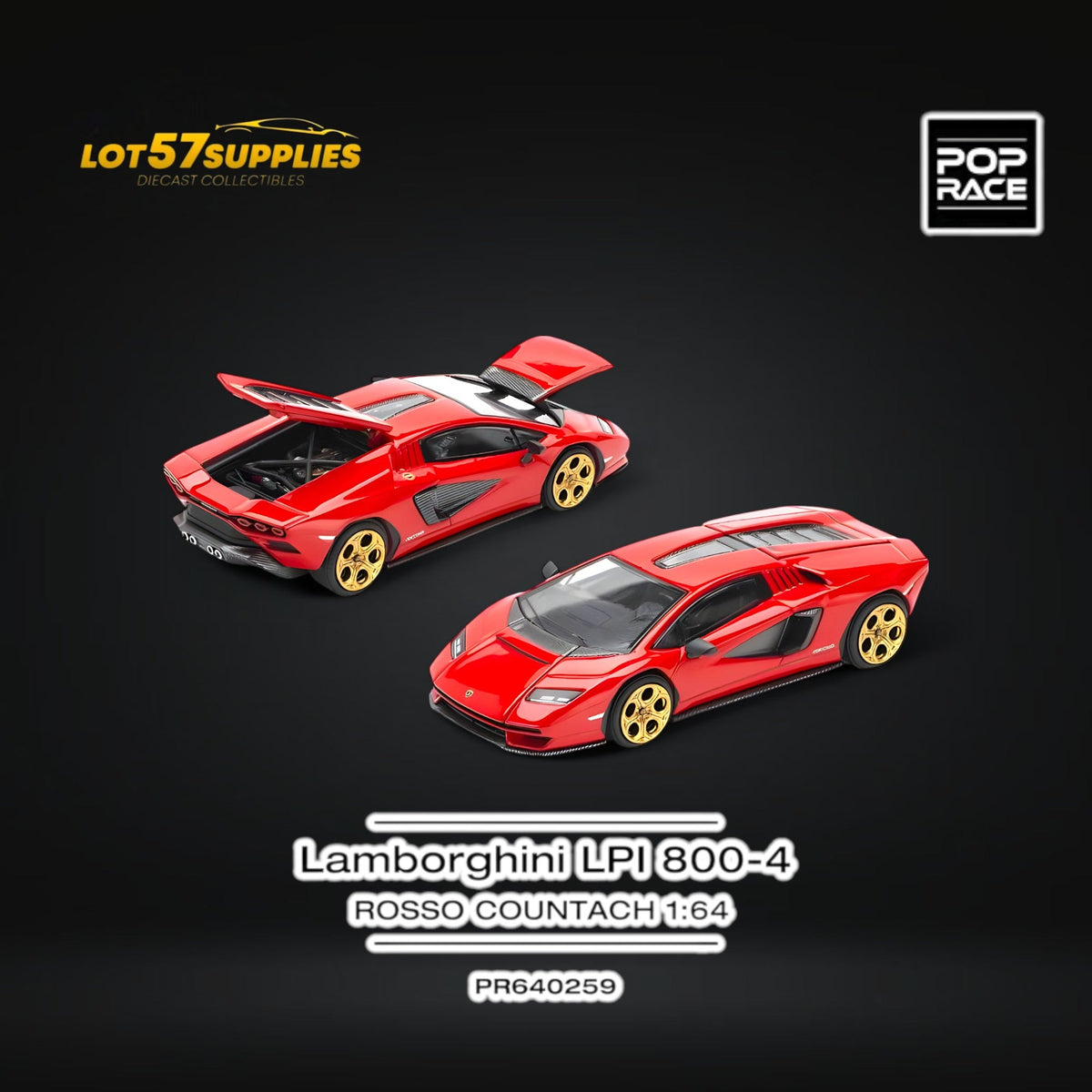 (Pre-Order) PopRace LAMBORGHINI COUNTACH LPI-800 - ROSSO - Collectors World Toys