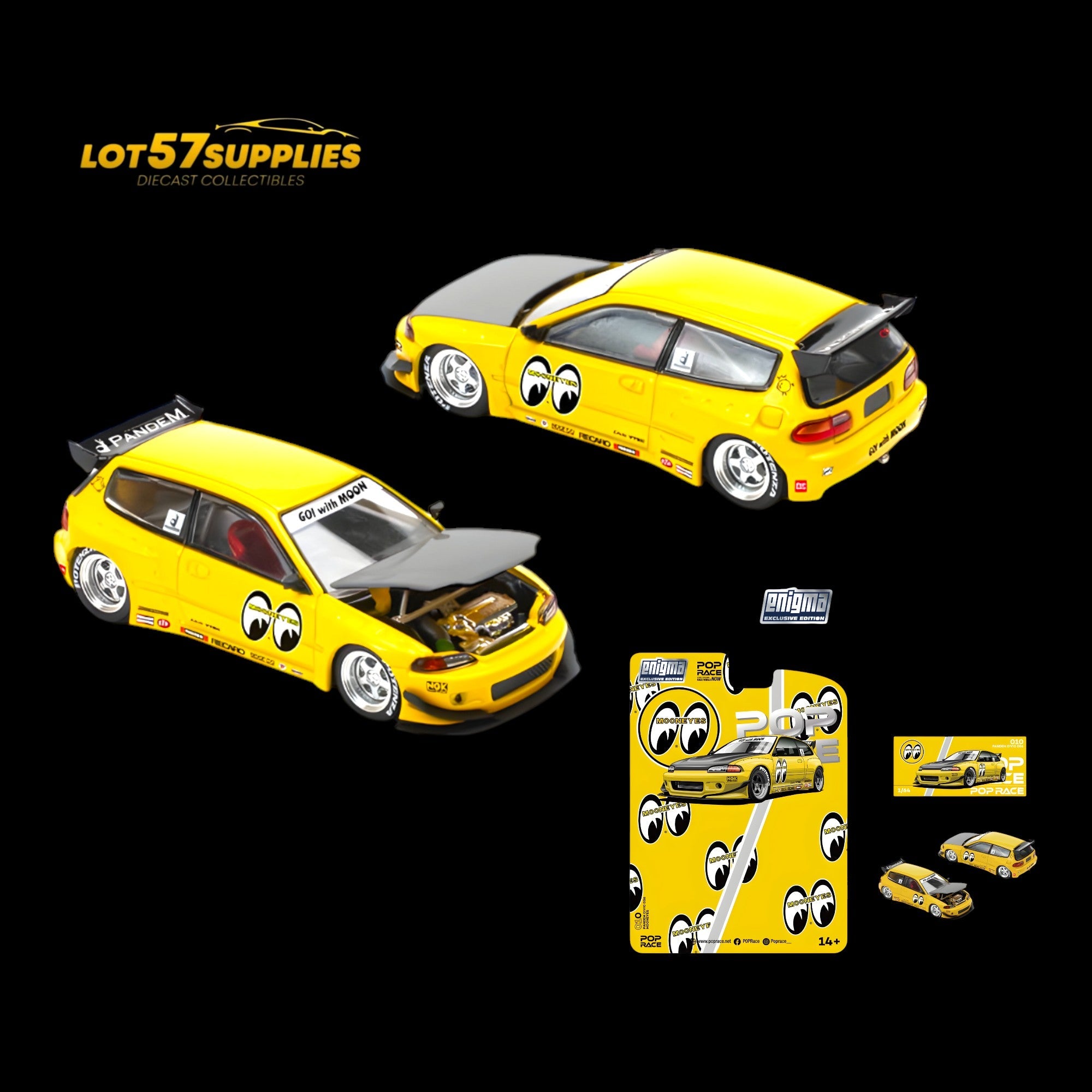 (Pre-Order) Pop Race Pandem Civic EG6 v1.5 - MOONEYES 1:64 PRE0010 Main image