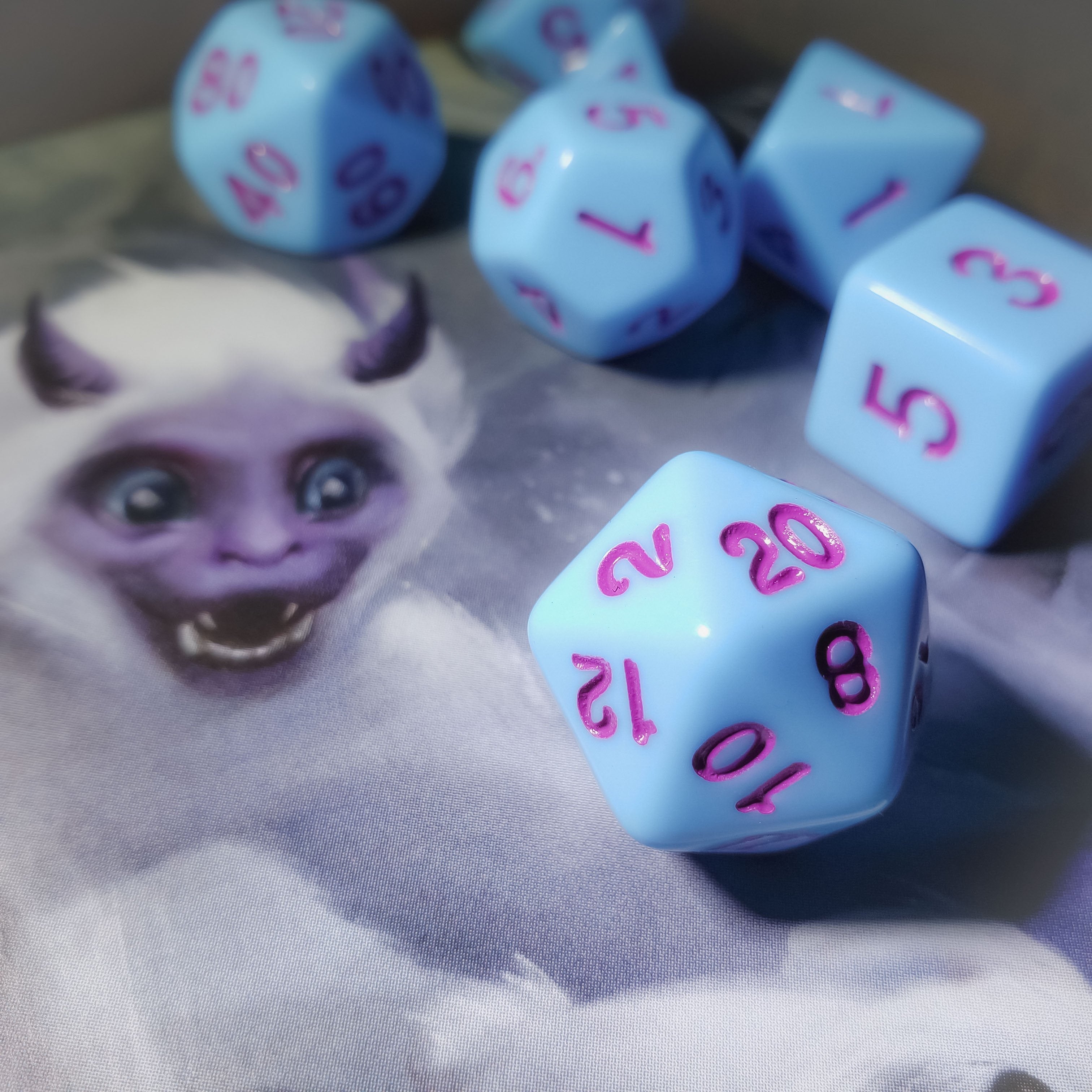 Bluebird - 7 Piece DnD Dice Set | Acrylic RPG Gaming Dice - Collectors World Toys