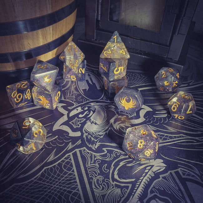 Ascending Shadow - 14 Piece DnD Dice Set | Acrylic RPG Gaming Dice - Collectors World Toys Hover Image