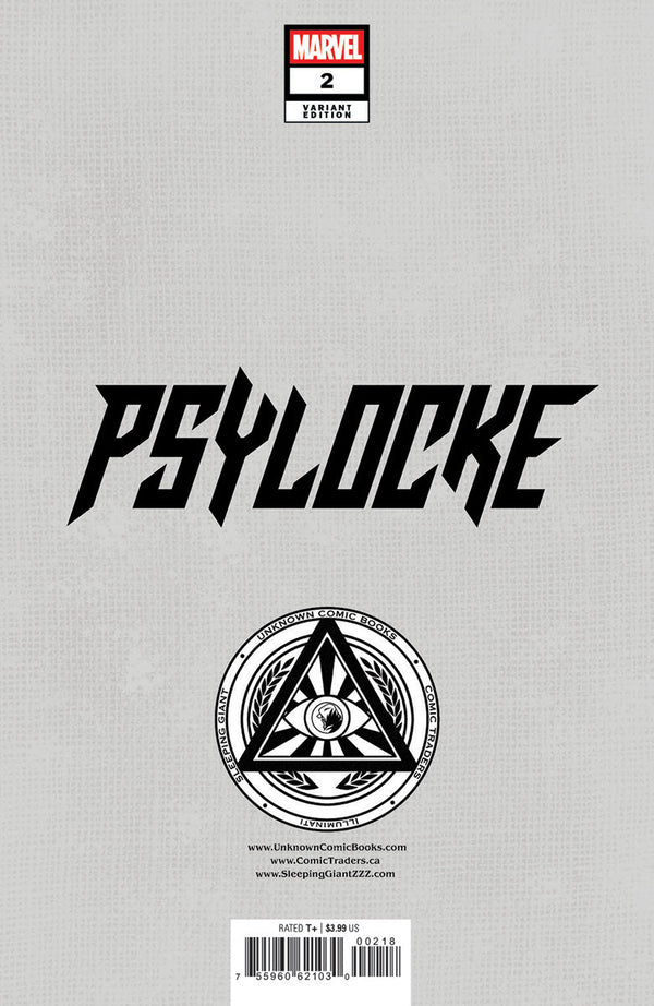 [Signed by Nathan Szerdy] Psylocke #2 Unknown Comics Nathan Szerdy Exclusive Virgin Var [IN STOCK] - Collectors World Toys