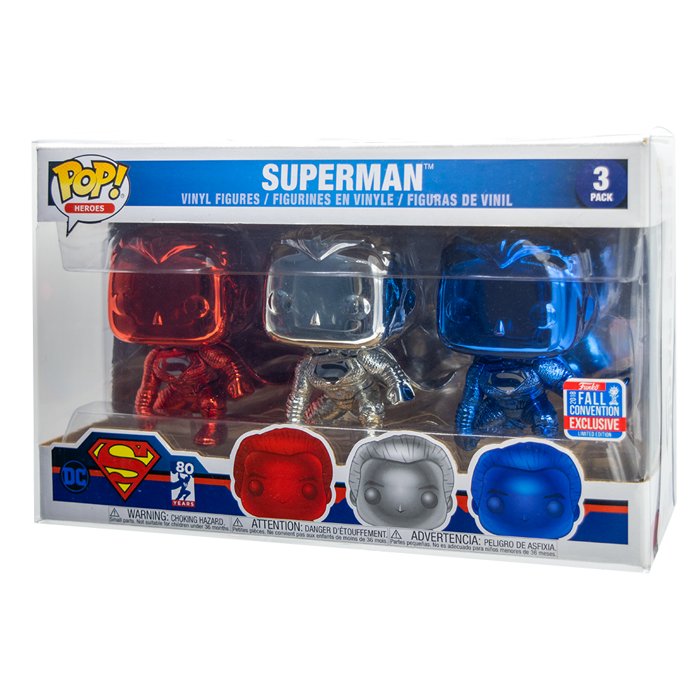 Superman: Justice League Chrome 3-Pack PopShield WHOLESALE - Collectors World Toys