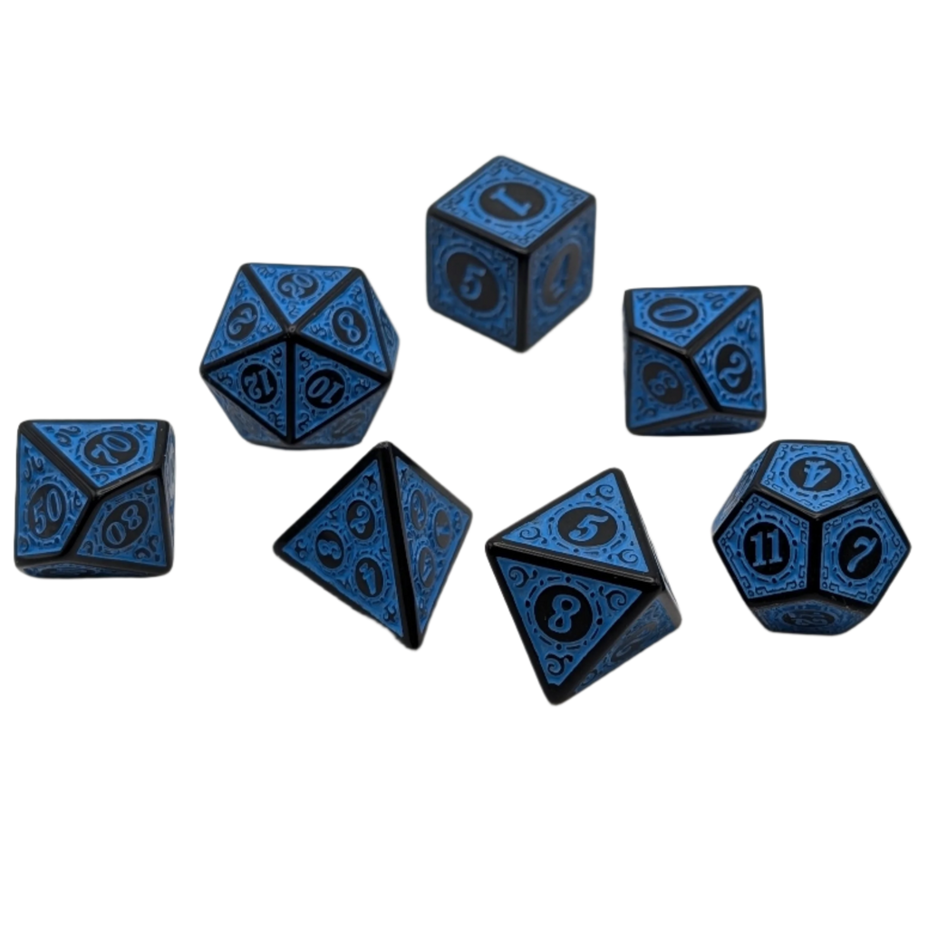 Magic Flame (Blue) - Enchanted Seas - 7 Piece DnD Dice Set | Acrylic RPG Gaming Dice - Collectors World Toys