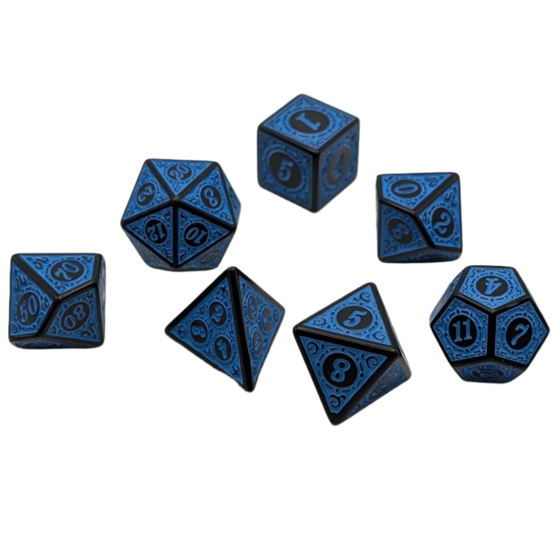 Magic Flame (Blue) - Enchanted Seas - 7 Piece DnD Dice Set | Acrylic RPG Gaming Dice - Collectors World Toys