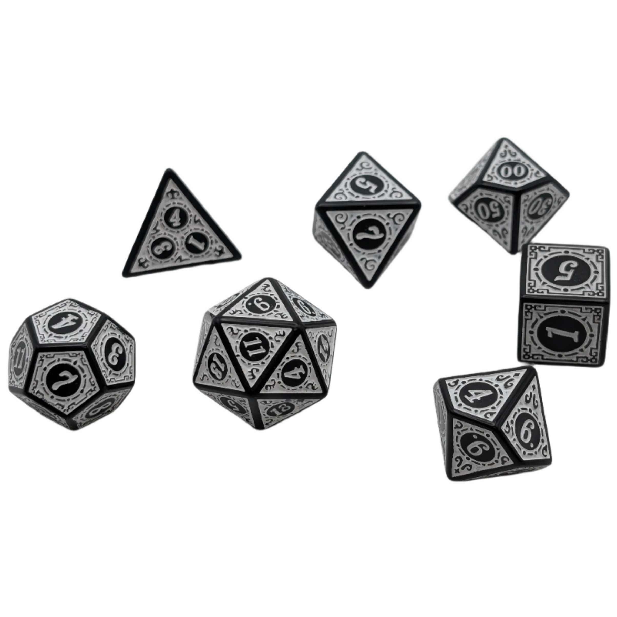 Magic Flame (White) - "Enchanted Zen" - 7 Piece DnD Dice Set | Acrylic RPG Gaming Dice - Collectors World Toys
