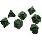 Magic Flame (Green) - "Enchanted Ent" - 7 Piece DnD Dice Set | Acrylic RPG Gaming Dice - Collectors World Toys