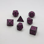 Magic Flame (Purple) - "Enchanted Royalty" - 7 Piece DnD Dice Set | Acrylic RPG Gaming Dice - Collectors World Toys