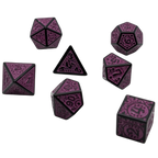 Magic Flame (Purple) - "Enchanted Royalty" - 7 Piece DnD Dice Set | Acrylic RPG Gaming Dice - Collectors World Toys