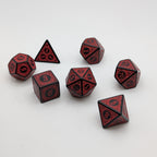 Magic Flame (Red) - "Enchanted Demon" - 7 Piece DnD Dice Set | Acrylic RPG Gaming Dice - Collectors World Toys