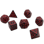 Magic Flame (Red) - "Enchanted Demon" - 7 Piece DnD Dice Set | Acrylic RPG Gaming Dice - Collectors World Toys