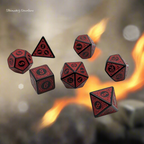 Magic Flame (Red) - "Enchanted Demon" - 7 Piece DnD Dice Set | Acrylic RPG Gaming Dice - Collectors World Toys