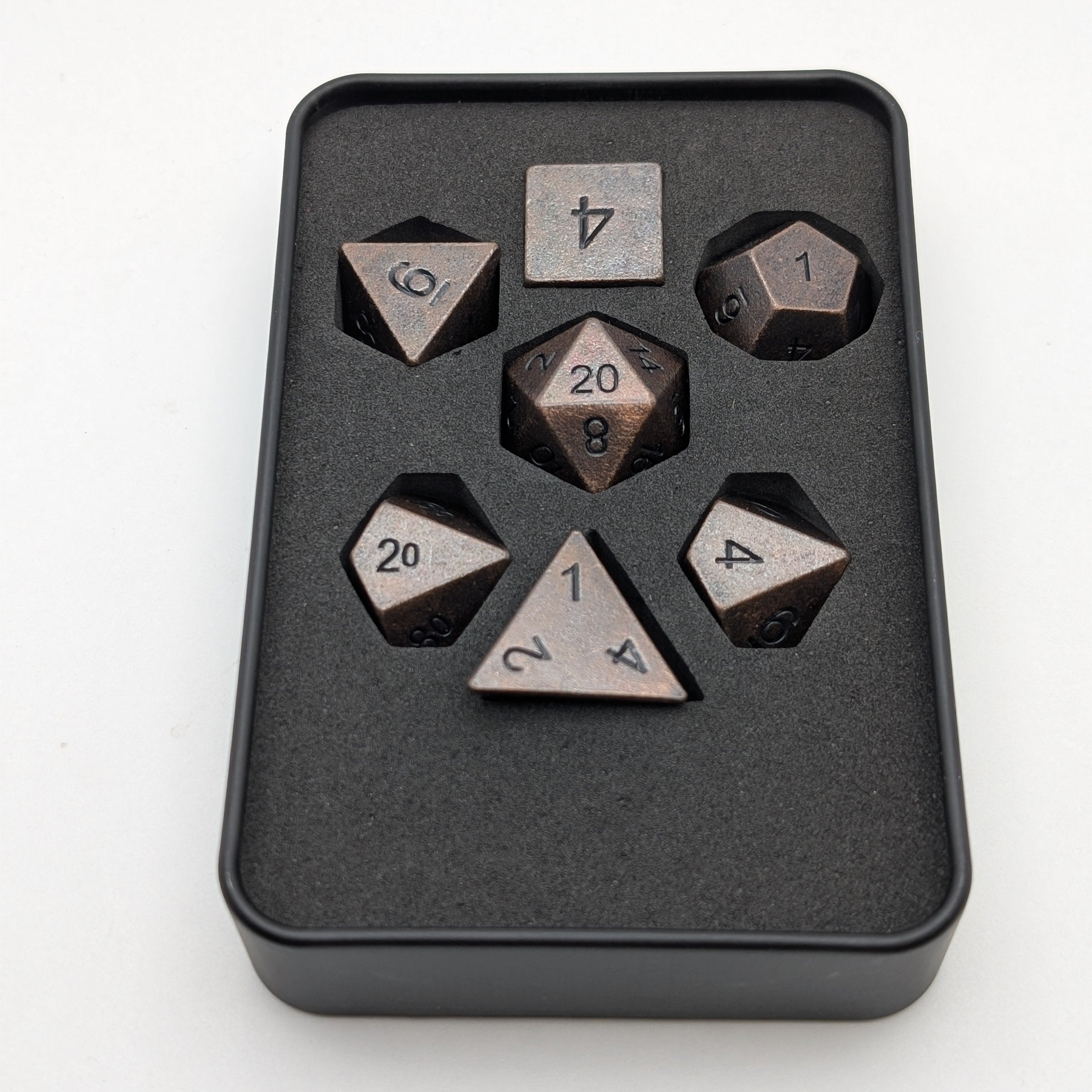 Copper Ore - 7 Piece DnD Dice Set | Metal RPG Gaming Dice - Collectors World Toys