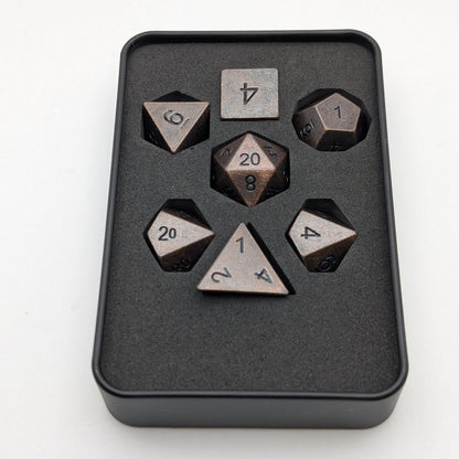 Copper Ore - 7 Piece DnD Dice Set | Metal RPG Gaming Dice