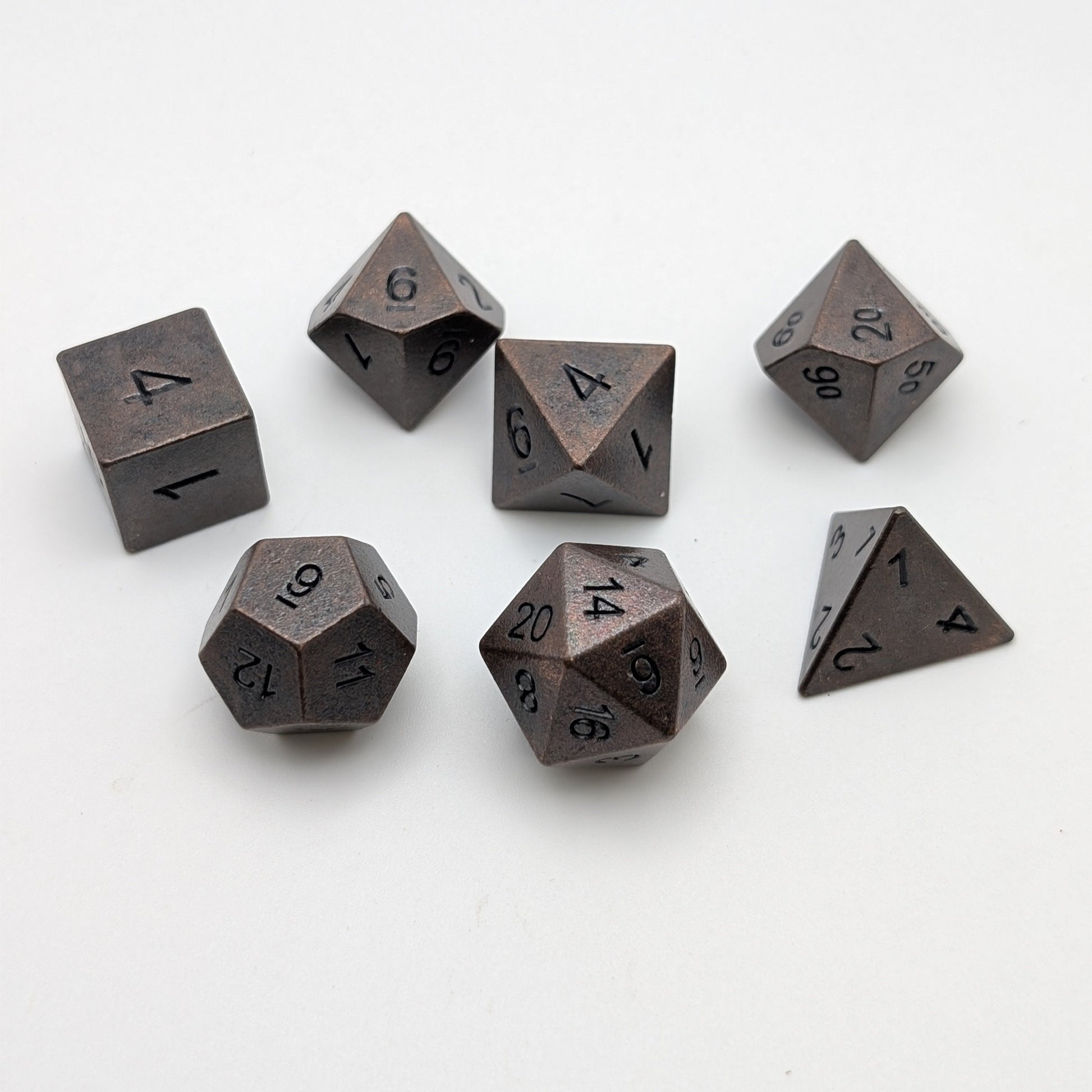 Copper Ore - 7 Piece DnD Dice Set | Metal RPG Gaming Dice