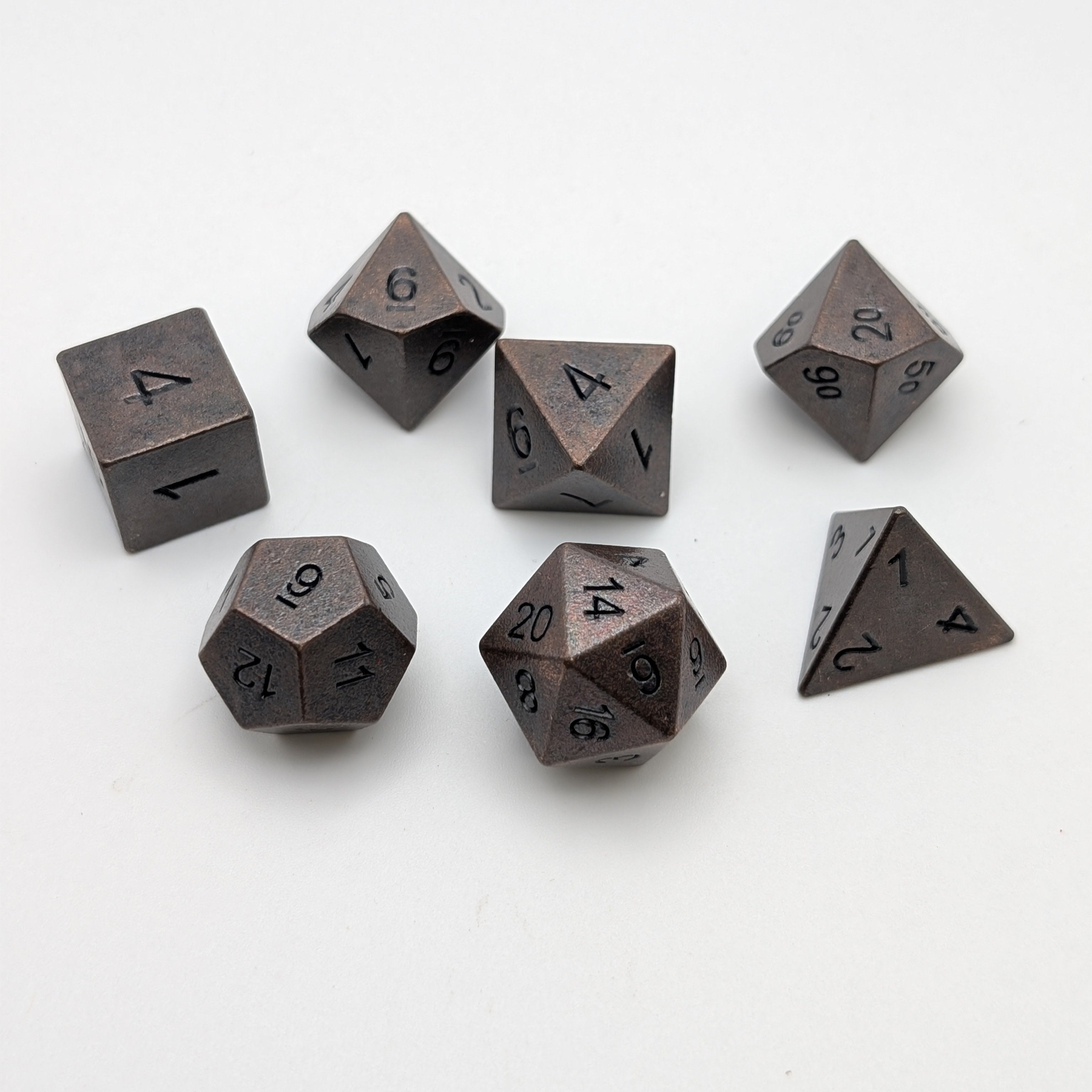 Copper Ore - 7 Piece DnD Dice Set | Metal RPG Gaming Dice - Collectors World Toys